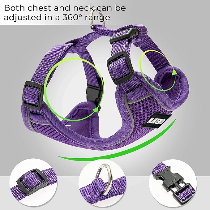 Cat Harness and Leash Set - Escape Proof Cat Vest Harness for Walking Travel Outdoor - Reflective Adjustable Soft Mesh Breathable Cat Body Harness for Small Medium Large Cat