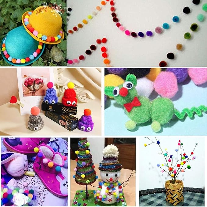 30Pcs 1.3 Inch Cat Toy Balls Soft Kitten Pompom Toys Indoor Cats Interactive Playing Quiet Ball Cats Favorite Toy, Cat Pom Pom Balls for Craft DIY Creative Crafts Decorations (Assorted Color)