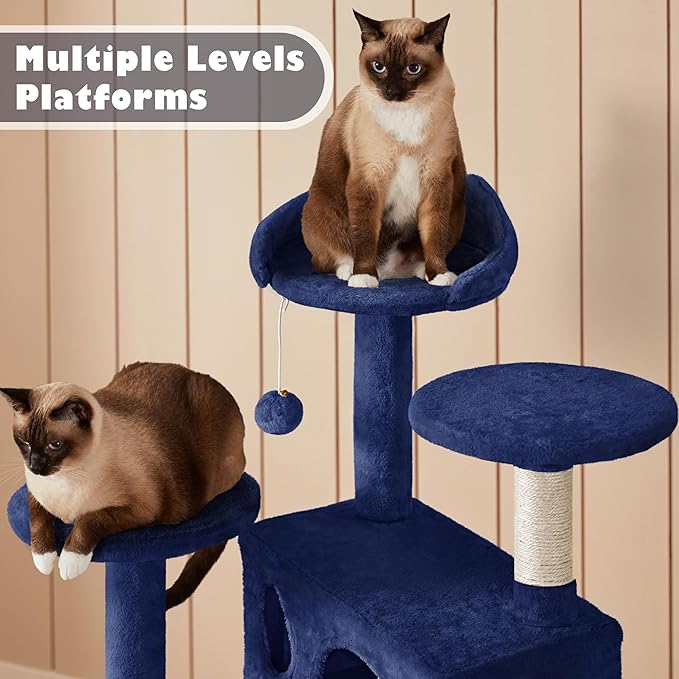 Yaheetech 54in Cat Tree Tower Condo Furniture Scratch Post for Kittens Pet House Play