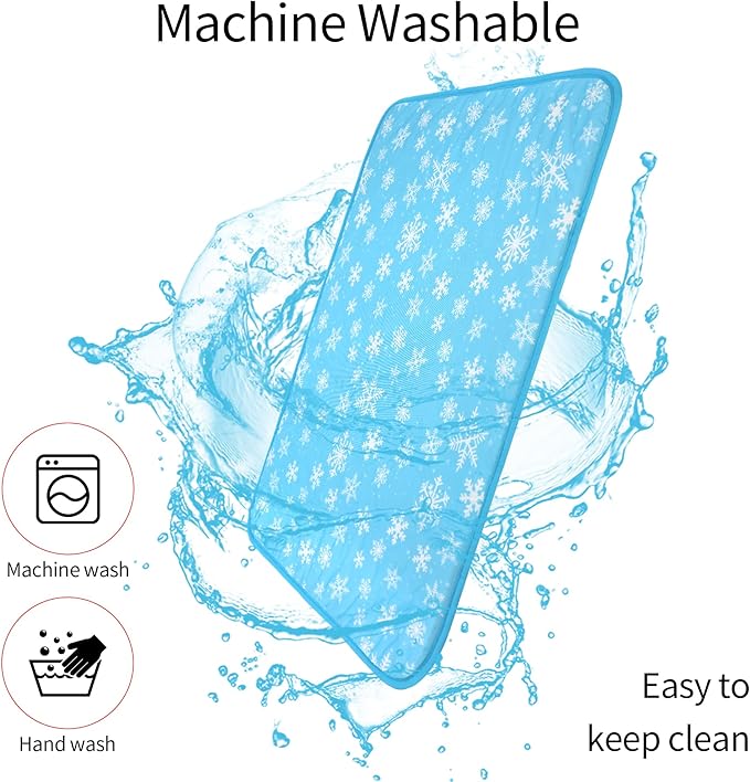 DELIFUR Dog Cooling Mat- Pet Cooling Mat Outdoor for Dogs Self Cooling Pad for Small Medium Dog Machine Washable (Large, Blue)