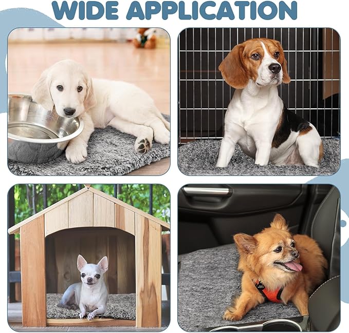 6 Pack Self Warming Cat Pads 18 x 24 Inch Self Heating Dog Cat Mats Extra Warm Thermal Pet Bed Washable Pet Crate Bed Mat Blanket Removable Cover Non Slip for Indoor Outdoor Pets (Grey)