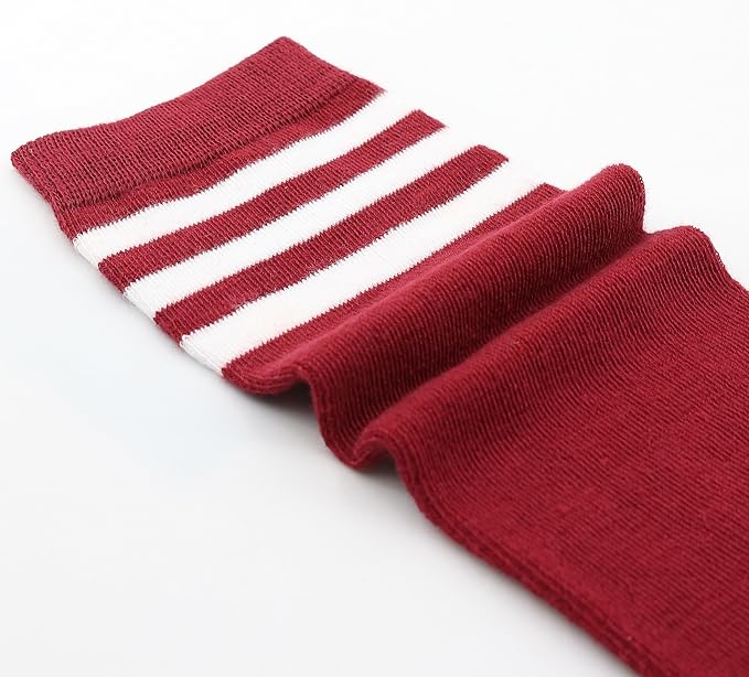 ATHX 6 Pairs Women's High Thigh Socks Striped Over Knee Stocking Leg Warmer High Socks for Daily Wear and Cosplay