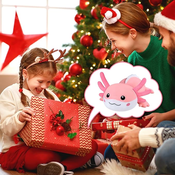 Axolotl Plush, Soft Plush Pillow Pink Axolotl Stuffed Animal, Cute Plushies Toy Gifts for Kids & Adults