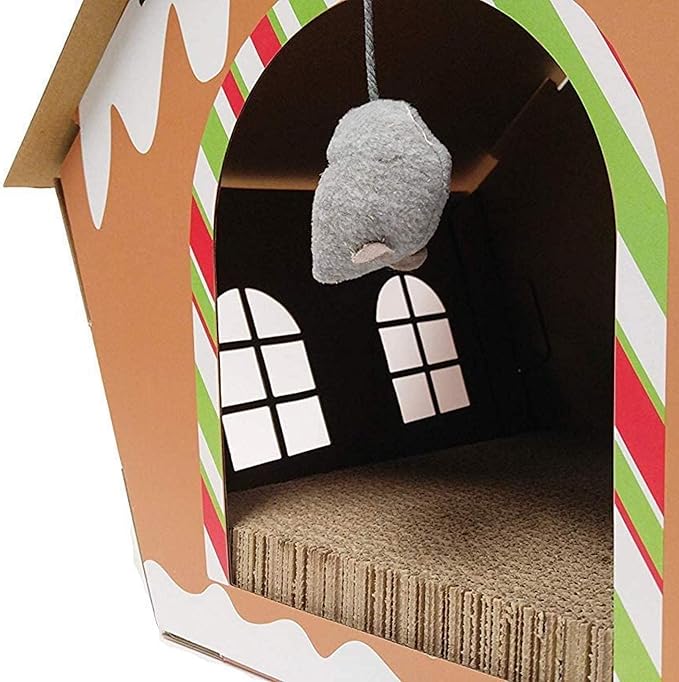 Midlee Gingerbread Christmas Cat Scratcher House