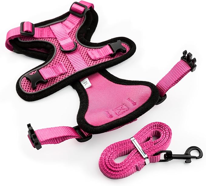 MeWO Kitten Leash and Harness Set - Escape Proof, Reflective, Adjustable for a Safe & Snug Fit - Small Cat Harness and Leash Set Cat Leashes and Harnesses for Walking Outdoors Kitten Harness and Leash