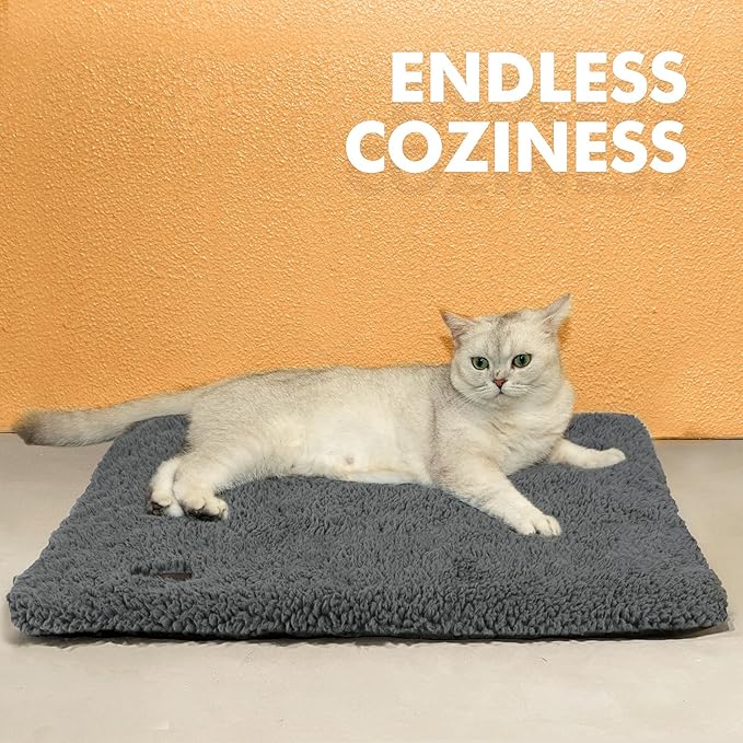 Self Warming Cat Bed Self Heating Cat Dog Mat 24 x 18 inch Extra Warm Thermal Pet Pad for Indoor Outdoor Pets with Removable Cover Non-Slip Bottom Washable