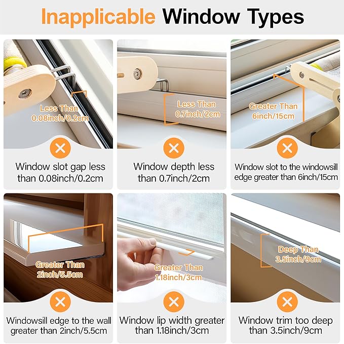 Cat Window Perch Cat Window Hammock for Indoor Cats Steady Sturdy Adjustable Cat Bed Providing All-Around Sunbath Space Saving Washable (Beige, Medium)