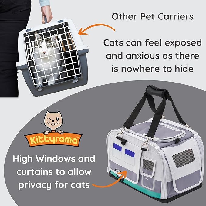 2-in-1 Premium Cat Carrier & Hideaway. Calming Carrier for Anxious Cats. Recommended by Veterinarians. Airline Approved, Soft-Sided, Expandable & Collapsible,17" x 11" x 11", Easy to Clean