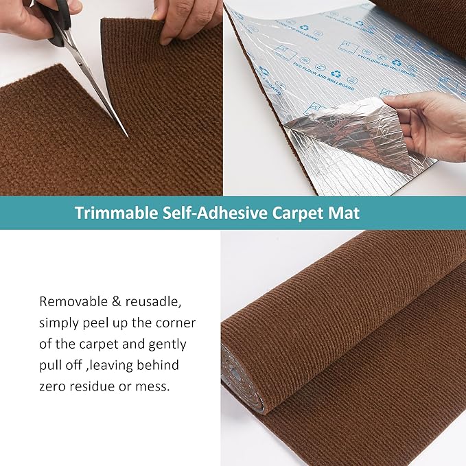 Cat Scratch Furniture Protector，78.7"x15.8"Cat Scratching Mat,Trimmable Self-Adhesive Cat Couch Protector,cat Wall Scratcher,Pad Replacement for Cat Tree Shelves and Post(Brown)