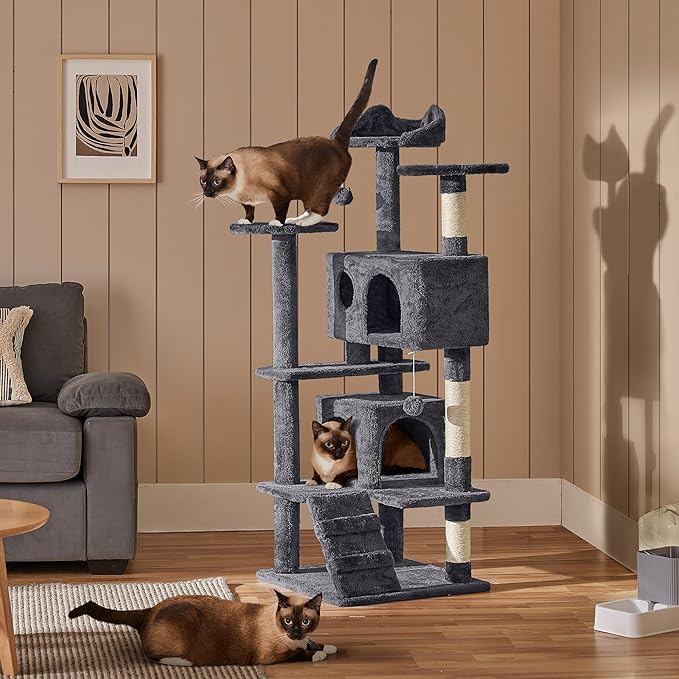 Yaheetech 54in Cat Tree Tower Condo Furniture Scratch Post for Kittens Pet House Play