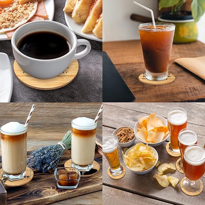 6 PCS The Office Cork Coasters for Drinks,The Office TV Show Merchandise,Funny Set with Coaster Holder,Dunder Mifflin Kitchen Decor,Michael Scott TV Themed Coasters Gifts for Fans