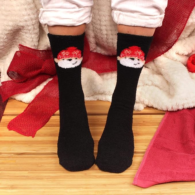 BambooMN Women's Super Soft Warm Microfiber Fuzzy Cozy Animal Socks or Christmas Winter Animal Socks, Value Pack