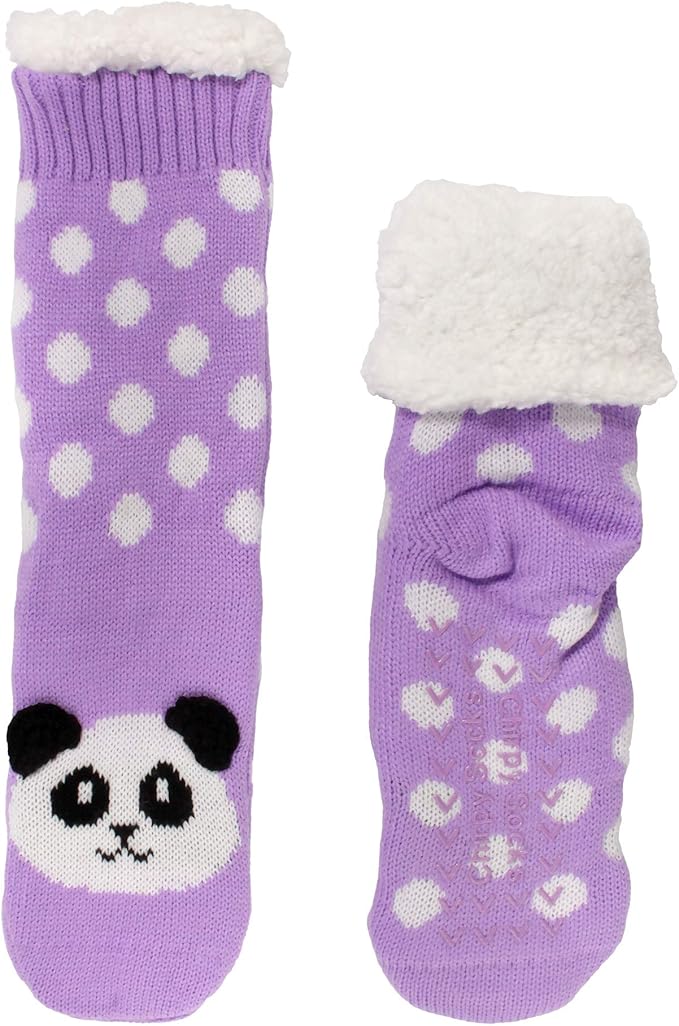 BambooMN Extra Thick Cozy Fuzzy Animal Thermal Cabin Plush Fleece-lined Knitted Crew Socks