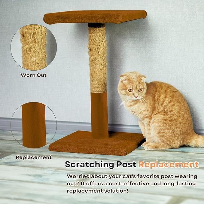 Cat Scratch Mat (Brown, 5-Pack, 9.8''*18.8''), Furniture Protector from Cats Scratching, Strong Self-Adhesive Backing for Easy and Sturdy Application, Versatile for Cat Trees, Posts, and Beds