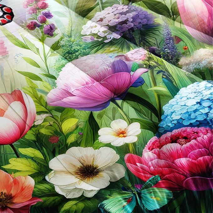 AILONEN Fairy Cat Kids Comforter Set Twin Size, Colorful Floral Butterfly Cartoon Kawaii Bedding Set for Girls, Fantasy Comforter with 2 Pillowcases, Beautiful Cat Duvet Set 3 Pieces