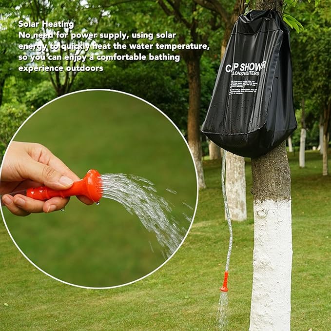 10 gallon/40L Portable Solar Shower Bag, Solar Heating Camping Shower Bag with Removable Hose, for Camping Gear, Surfing, Beach, Swimming, Outdoor Travel, Hiking, Genericozv8k1wgp9