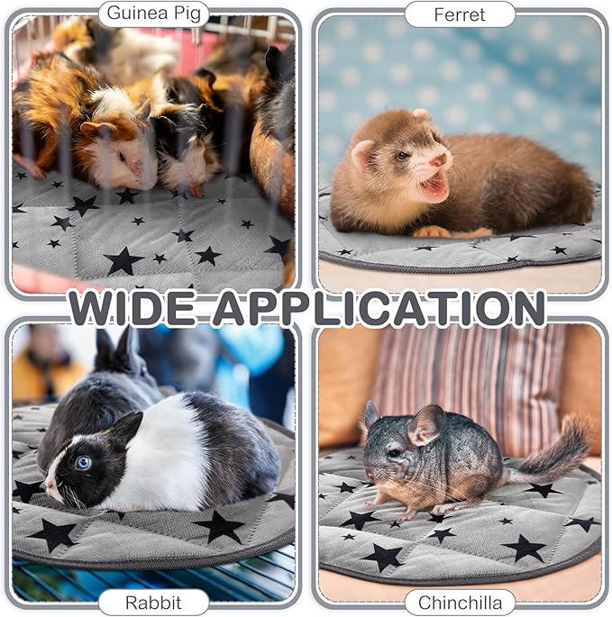 Namalu 4 Pack Self Warming Cat Bed Self Heating Cat Mat Star Pattern Soft Dog Crate Pad Thermal Pet Bed Mat Anti Slip Kennel Mat Washable Pet Warming Bed for Outdoor Indoor (15.7 Inches,Round)