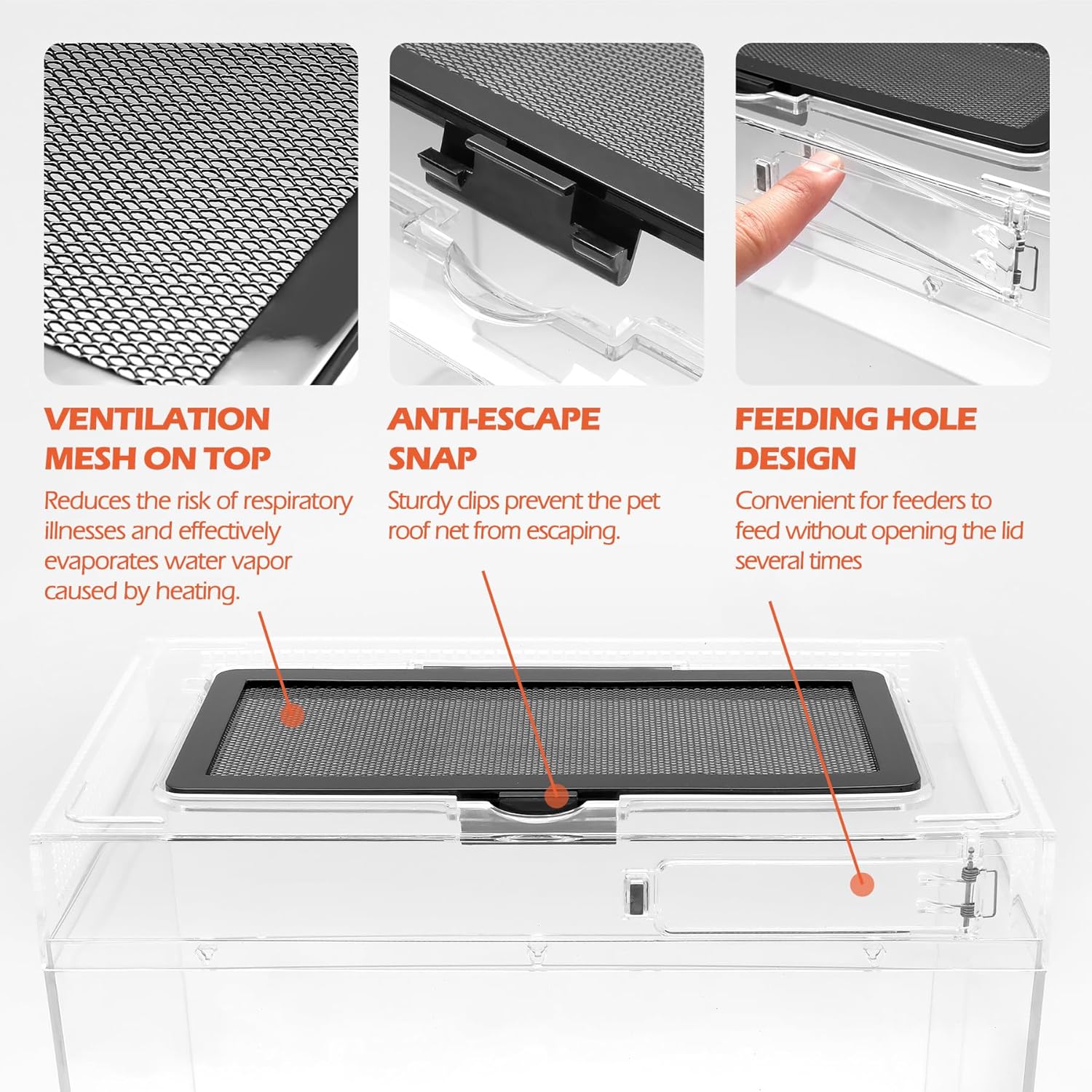 AZV Reptile Terrarium,Reptile Tank 15x8x10in Amphibian Isopod Tank Starter Kit with Bearded Dragon Hammock,Heat Lamp,Hide Cave for Geckos Lizard Mantis Spider Cricket Chameleons Corn Snake Turtle Frog