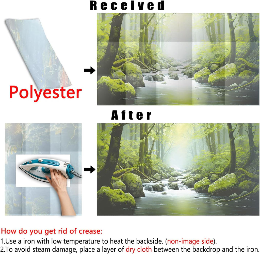 60X24IN Tropical Forest Terrarium Background, Natural Green Forest Tree Reptile Habitat Background, Misty Rainforest Aquarium Background, with 8 EVA Double-Sided Tape