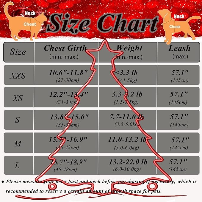 Cat Leashes and Harnesses for Walking,Breathable Soft Kittens Vest for Cats Dogs, Kitten Harness Escape Proof with Bell and Bow-Knot Decoration Christmas(L, Black-White)