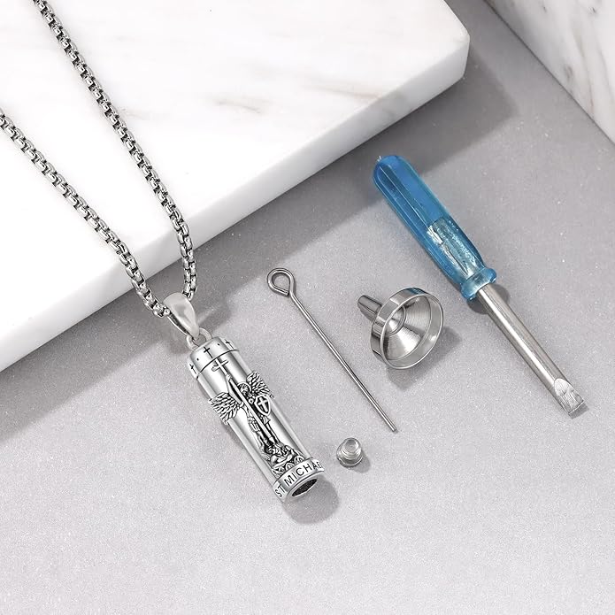 Aniu Cremation Jewelry for Ashes S925 Sterling Silver Urn Necklace Memorial Necklace for Human Ashes of Loved Ones Keepsake Pendant for Men Women