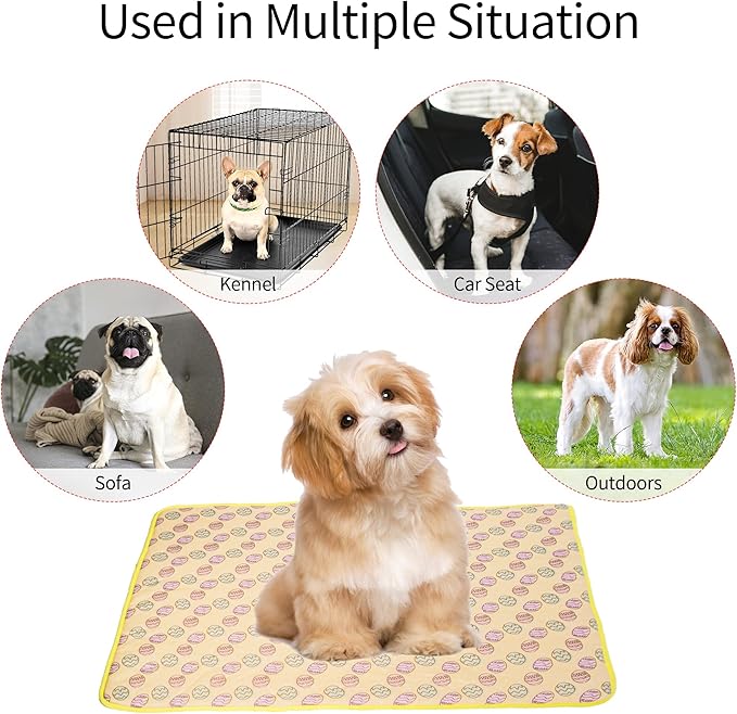 NACOCO Pet Cooling Mat Cat Dog Cushion Pad Summer Cool Down Comfortable Soft for Pets and Adults (L, Yellow)