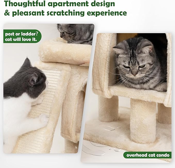 Cat Scratching Post 33'' Cat Tree Indoor Palm Tree Large Cat Perch with Scratching Posts Cat Scratch Tree with Natural Sisal Ball Furniture Suitable for Adult Cats and Kittens