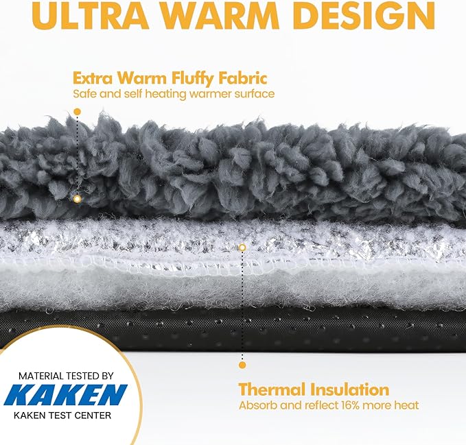 Self Warming Cat Bed Self Heating Cat Dog Mat 29.1 x 18.9 inch Extra Warm Thermal Pet Pad for Indoor Outdoor Pets with Removable Cover Non-Slip Bottom Washable
