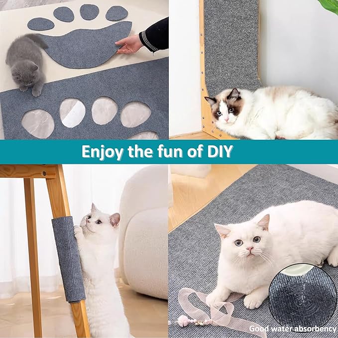 Cat Furniture Protectors from Cats Scratching,Adhesive Cat Couch Protector,78.7x15.8Inch DIY Cat Wall Scratcher,Couch Cat Scratcher,Cat Corner Scratcher Mat,Cat Scratch Furniture Protector