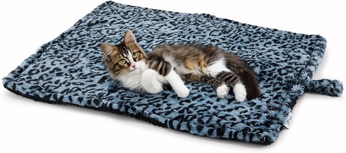 WALOO Pets Self Heating Thermal Cat Mat & Napping Pad (Leopard Gray)