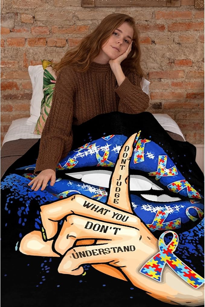 Autism Awareness Blanket Throw Super Soft and Cozy Blankets for Home Decoration, Couch, Bed, Sofa 80"x60" Large for Adult for All Seasons