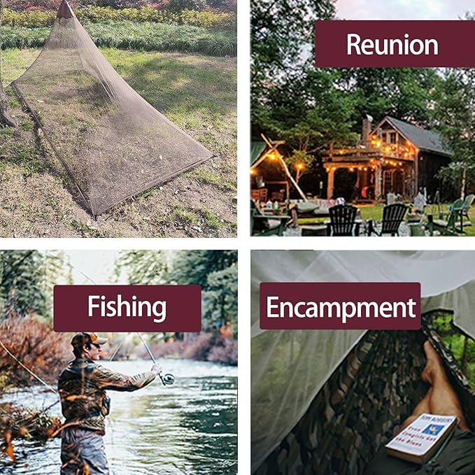 Aventik EDSRDLUZ 400 Fine Meshes Triangular Outdoor Camping Mosquito Net for Camping Bed Compact, Bug Net with Carry Bag 87" x 47" x 39" Ideal for Single Camping Use