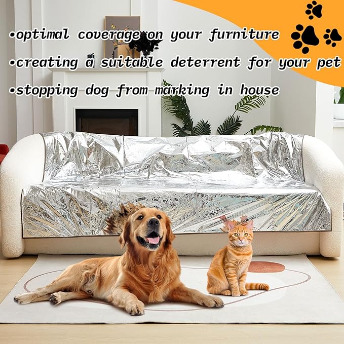 Kigley Pet Deterrent Mat to Keep Dogs Off Bed Couch and Furniture 72x56.3x0.04in Pain Free Couch Mat Non Electric Pet Repellent Mat Cats Dogs Couch Cover to Keep Pets Off Sofa Couch (Brown)