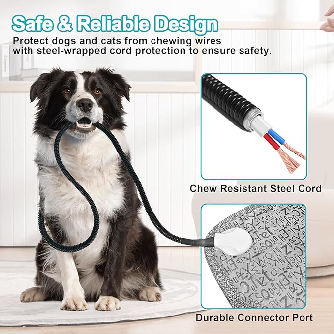 Dog Heating Pad, Pet Heated Mats Puppy Heating Pad for Winter, Whelping Box,Waterproof Heated Pet Bed Mat for Dogs with Chew Resistant Steel Cord(Letter, 28 * 18in)