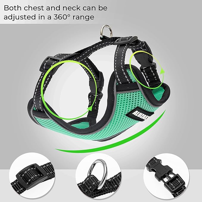 Cat Harness and Leash Set - Escape Proof Cat Vest Harness for Walking Travel Outdoor - Reflective Adjustable Soft Mesh Breathable Cat Body Harness for Small Medium Large Cat