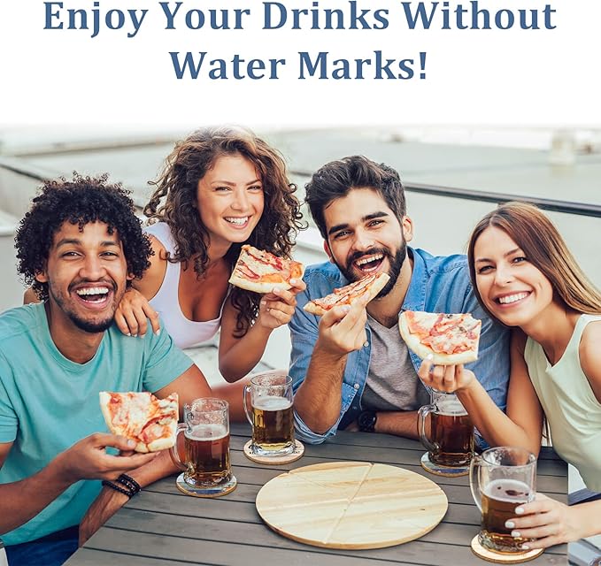 6 PCS Sarcastic Absorbent Cork Coasters for Drinks,Farmhouse Bar for Drinks with Holder,Funny Coasters to Protect Your Coffee Table,Gift for New Home Housewarming Bar Decor