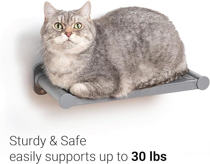 SVD.PET Cat Wall Shelves, 17" x 8" Cat Wall Furniture with Felt Pad, Simple and Modern Design Wal Mounted Cat Platforms, Easy to Install and to Clean, Cat Perch for Sleeping & Playing (Dark Grey)