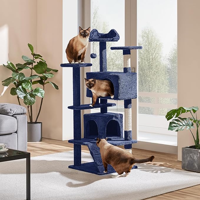 Yaheetech 54in Cat Tree Tower Condo Furniture Scratch Post for Kittens Pet House Play