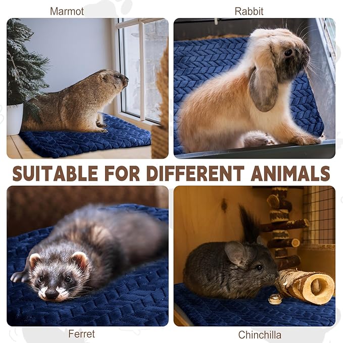 4 Pack Self Heating Cat Pad Self Warming Cat Mat Non Slip Warm Dog Bed Pad Mat Washable Pet Kennel Pad Crate Bed Mat Removable Cover Cat Blanket for Indoor Outdoor(Navy Blue,16 x 20 Inch)