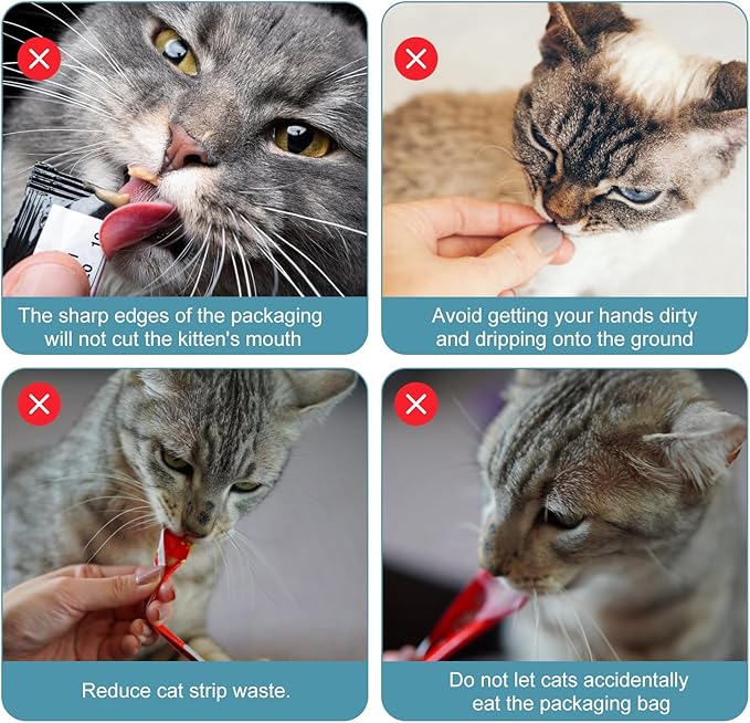 2pcs Cat Strip Feeders, Cat Strip Squeeze Can Spoon Cat Wet Treat Dispenser Cat Bar Squeezer Tool for Liquid Snack Puree Feeding Pet Supplies