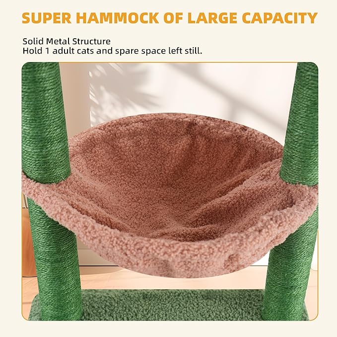 Fashion Design 43.3" Cat Trees with Cat Houses,Green