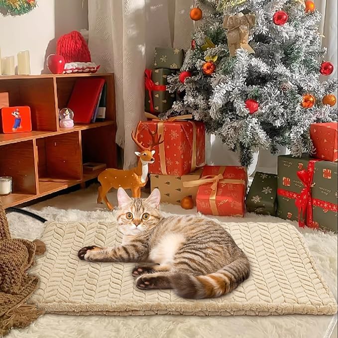 Heeyoo Pet Heating Pad, Adjustable Temperature Dog Cat Heating Pad with Timer, Waterproof Heated Dog Bed with Chew Resistant Cord, Auto Power-Off Indoor Pet Heated Mat for Dogs and Cats