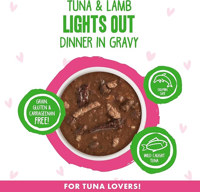 B.F.F. OMG - Best Feline Friend Oh My Gravy!, Tuna & Lamb Lights Out with Tuna & Lamb, 5.5oz Can (Pack of 8)