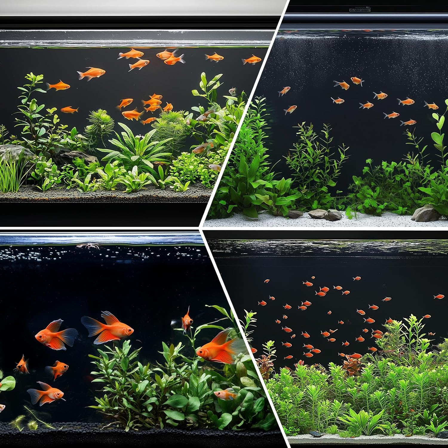 Aquarium Background Paper Decor Fish Tank Backdrop Wallpaper Electrostatic Adhesive, No Glue, Easy to Install, Reusable (19.7”H×59.1" L, Black)