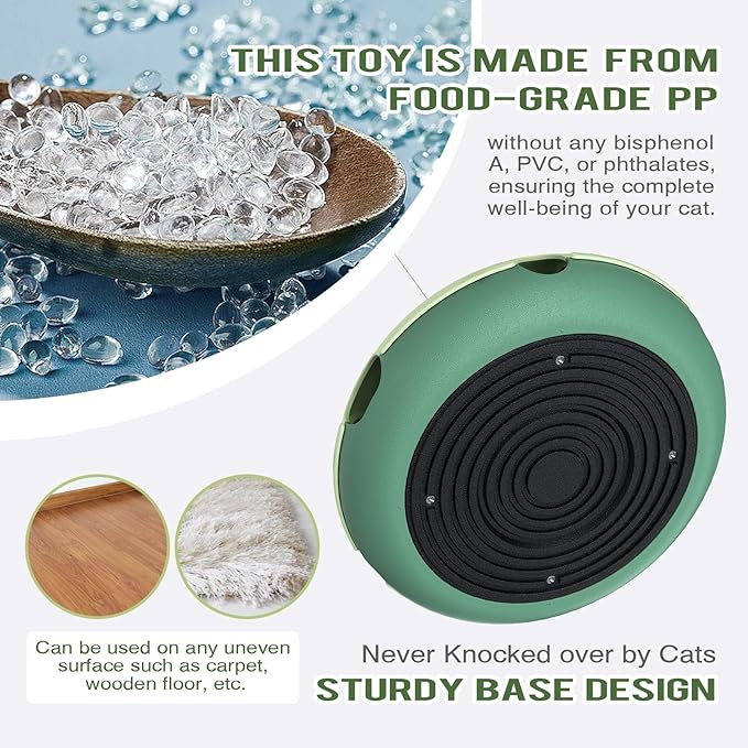 3-in-1 Interactive Cat Toy for Indoor Cats - Exciting Teaser Wand, Ball Track, and Whack-a-Mole Game - No Batteries Needed, Sturdy and Safe - Ultimate Mental and Physical Stimulation