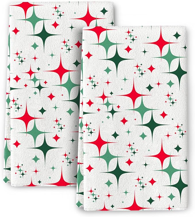 Abstract Mid Century Modern Kitchen Towels for Drying Dishes, Absorbent Retro Dish Towels for Kitchen Cleaning, Cute Tea Towels Hand Towels for Kitchen Bar Decor, Housewarming Gifts Women