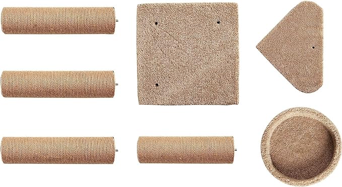 Amazon Basics Cat Tree Indoor Climbing Activity Tower with Scratching Posts, Medium, 15.7 x 31.5 Inches, Beige