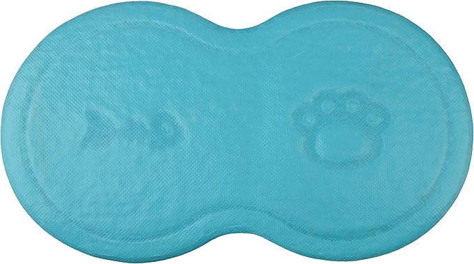 8-Shaped Small Cat Litter Box Debris Catcher Mat,18x10 Inches (Skyblue)