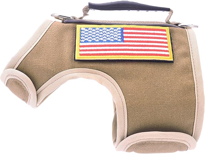 Tactical Cat Harness and Leash for Walking Escape Proof, Adjustable Cat Walking Jackets, Padded Stylish Cat Vest, Khaki, Large