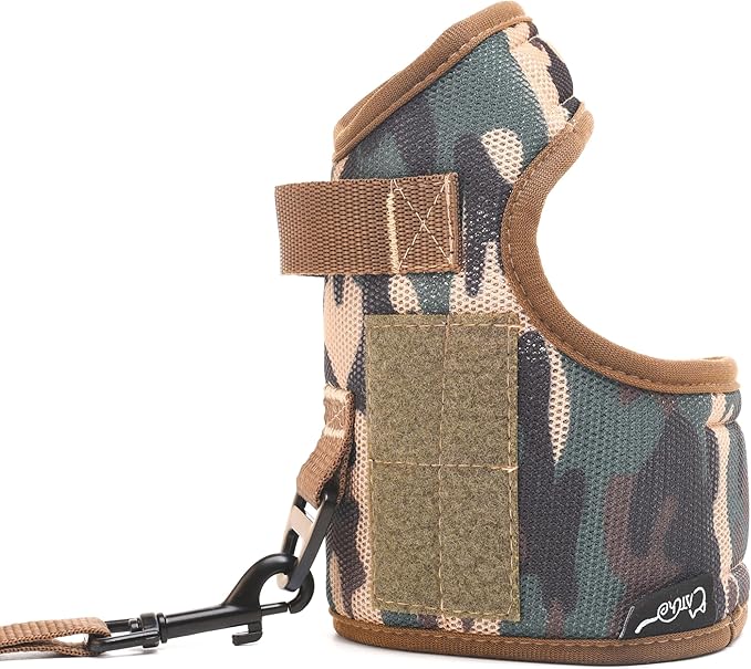 Tactical Kitty Harness and Leash for Walking Escape Proof Breathable Mesh Fabric, Jungle Camo, X-Small, Adjustable Cat Walking Jackets, Padded Stylish Cat Vest